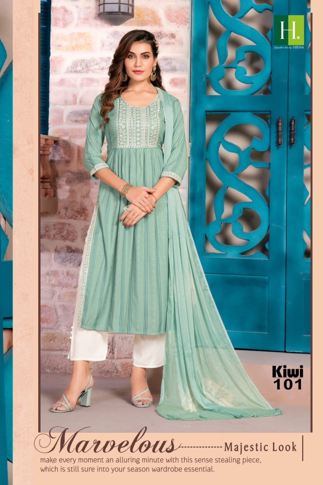 Kiwi By Hirwa Viscose Rayon Readymade Suits Catalog